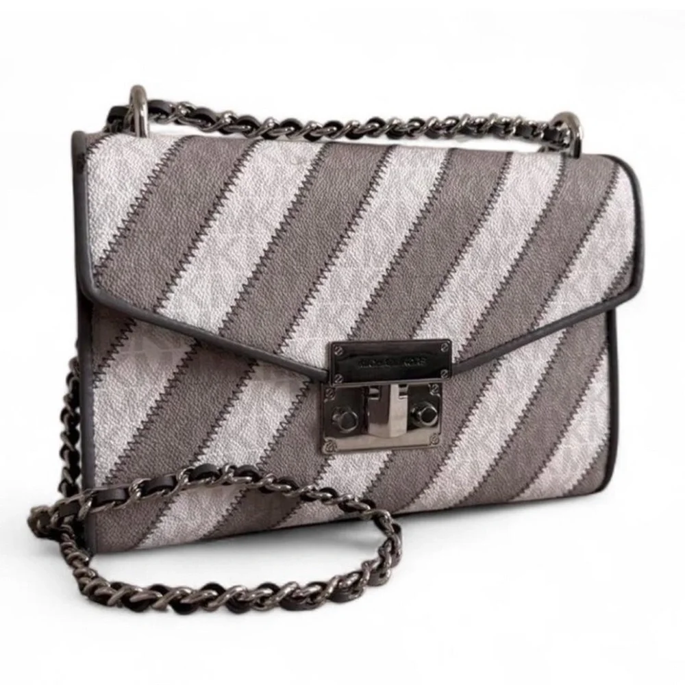 NWT ~ MICHAEL Michael Kors ‘Rose’ Two-Tone-Chain-Link Crossbody Shoulder Bag